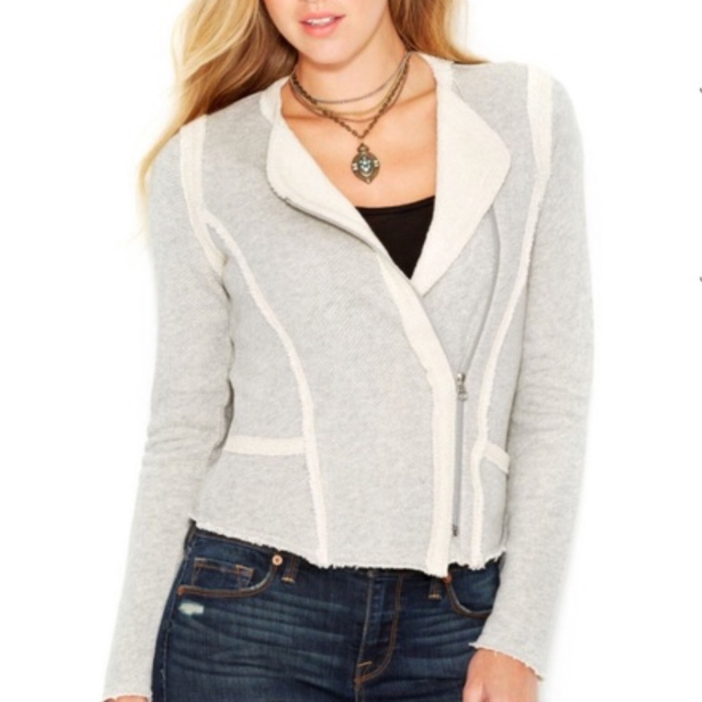 Lucky Brand Raw Edge Moto Zip Up
